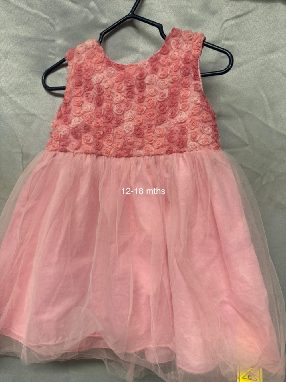 Pink Rosette Tulle Baby Dress
